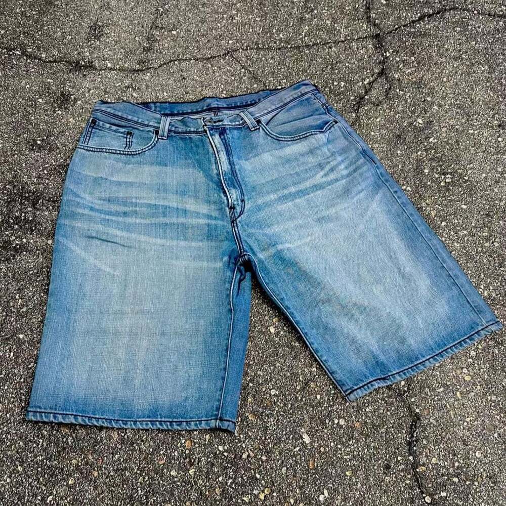 Vintage Y2K RARE Flap Pocket Levi's 569 Loose SUPER BAGGY Denim Jorts Snap Butto